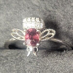 Wine Spinel Sterling Silver Adjustable Bee Ring NWOT